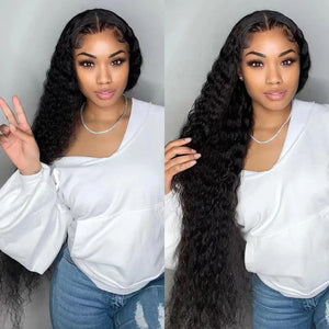 Women’s Long Curly Lace Wig with Side Bangs 100% Human Hair - Dazzling Beauty Solution