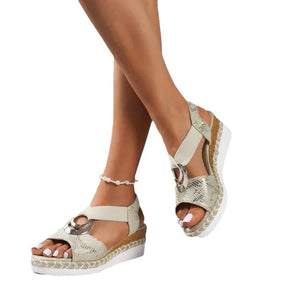 Women's Summer New Hemp Rope Wedge Light Bottom Peep Toe Sandals - Dazzling Beauty Solution