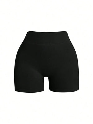 Women'S Plain Seamless V-Waist Daily Fitness Sports Shortswomen Sweat Short, Gym Short, Biker Short - Dazzling Beauty Solution