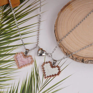 2pcs Magnetic Heart-shaped Mosaic Necklace Fashion Personality Couple Love Necklace For Valentine's Day - Dazzling Beauty Solution