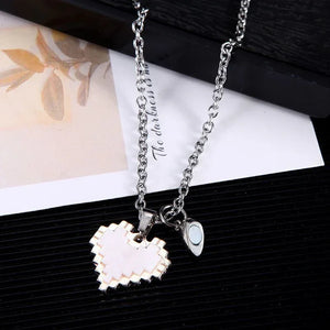 2pcs Magnetic Heart-shaped Mosaic Necklace Fashion Personality Couple Love Necklace For Valentine's Day - Dazzling Beauty Solution