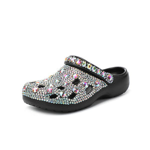 Platform Rhinestone Hole Shoes Casual Sandals - Dazzling Beauty Solution