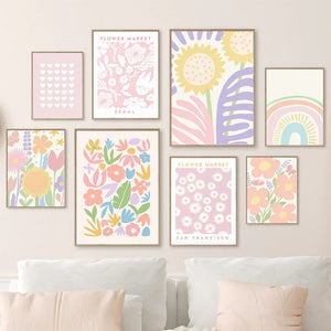 Rainbow Sunflower Wall Art Canvas Painting - Dazzling Beauty Solution
