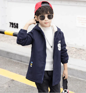 Kids Winter Windbreaker Jacket | Warm Velvet Coat for Boys - Dazzling Beauty Solution