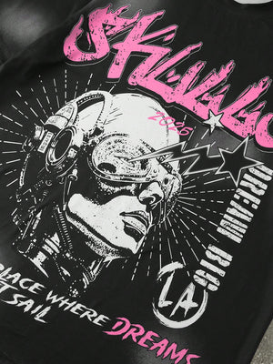 Manfinity EMRG Men'S Summer Casual Person Graphic Print Short Sleeve T-Shirt and Shorts Set Graphic Tees Streetwear