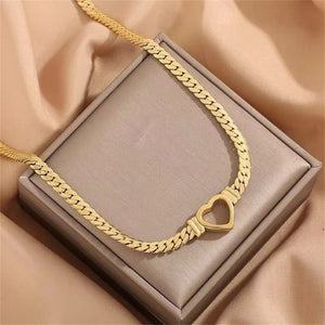 Personalized Love Chain Necklace Bracelet For Women Fashion Titanium Steel Non-fading Clavicle Chain Jewelry - Dazzling Beauty Solution
