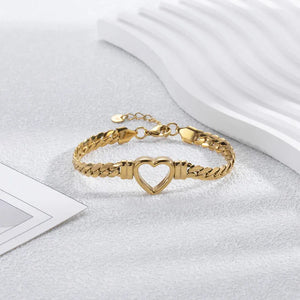 Fashion Simple Hollow Heart Titanium Steel Bracelet - Dazzling Beauty Solution