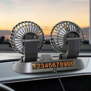 Car Flash F410 Car Double-Head Folding Fan Rotatable Rotatable Head Fan Gently Circulates Large Air Fan - Dazzling Beauty Solution