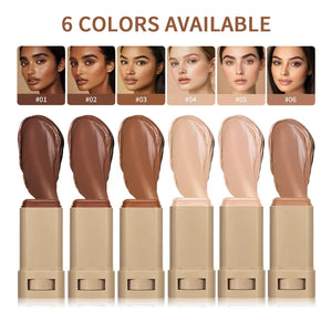 Vegan Serum-Infused Foundation Stick – Hydrating Skin Tint Balm, Anti-Aging, Sensitive-Skin Friendly (6 Shades) - Dazzling Beauty Solution