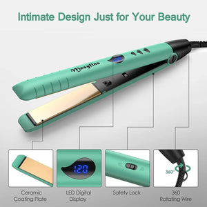 2-in-1 Mini Hair Straightener & Curler Set with LCD Display – Adjustable Temp, Fast Heat, Portable, Gift-Ready - Dazzling Beauty Solution