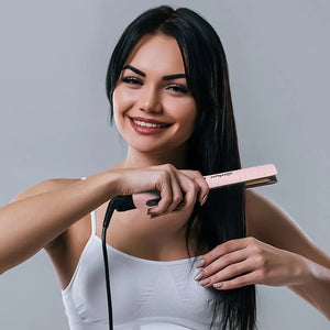 2-in-1 Mini Hair Straightener & Curler Set with LCD Display – Adjustable Temp, Fast Heat, Portable, Gift-Ready - Dazzling Beauty Solution
