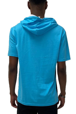 SOLID COLOR BLOCK SHORT SLEEVE HOODIE - Dazzling Beauty Solution
