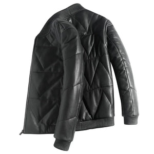 Men’s Premium Down Leather Jacket – Sheepskin & Fleece-Lined - Dazzling Beauty Solution