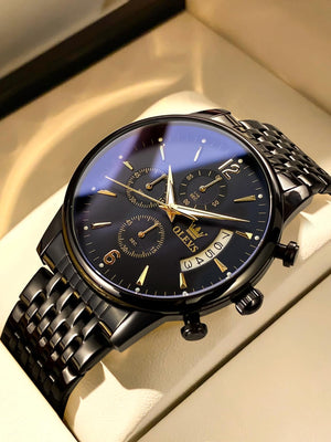 OLEVS. OLEVS Mens Watch Analog Quartz Movement Business Stainless Steel Waterproof Luminous Chronograph Day Date Luxury Dress Business Big Face Rome Number Diamond Dial Male Wrist Watches 2867