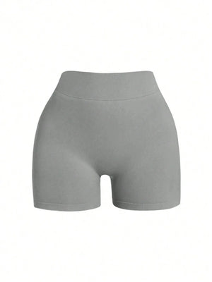 Women'S Plain Seamless V-Waist Daily Fitness Sports Shortswomen Sweat Short, Gym Short, Biker Short - Dazzling Beauty Solution