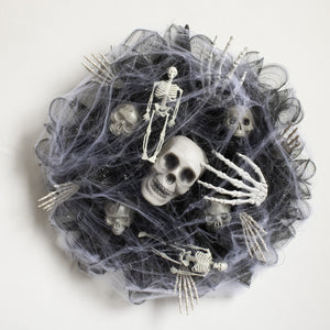 Halloween Black Mesh Skull Garland – Spooky Party Decoration - Dazzling Beauty Solution