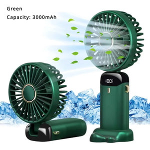 5000Mah Portable Fan Rechargeable 90° Foldable 5 Speed Mini Air Conditioner Small Fan Air Cooler with LED Digital Display - Dazzling Beauty Solution
