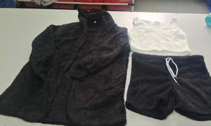 3pcs Women’s Pajama Set – Crop Top & Drawstring Shorts Loungewear - Dazzling Beauty Solution