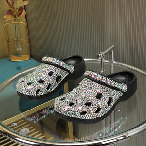 Platform Rhinestone Hole Shoes Casual Sandals - Dazzling Beauty Solution