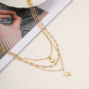 Ins Style Star Pendant Necklace – Women’s Alloy Water Wave Chain - Dazzling Beauty Solution