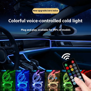 Colorful USB Car Interior Fiber Optic Ambient Light Strip - Dazzling Beauty Solution