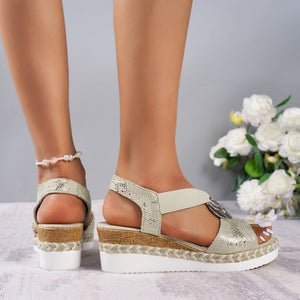 Women's Summer New Hemp Rope Wedge Light Bottom Peep Toe Sandals - Dazzling Beauty Solution