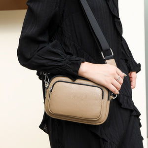 Trendy Multi-Layer Leather Crossbody – Small Square Bag (5 Colors) - Dazzling Beauty Solution