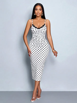 SOLERSUN Black Lace Suspender Dress – Elegant Retro Slimming V-Neck Cocktail & Party Wear - Dazzling Beauty Solution