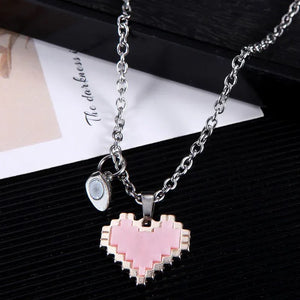 2pcs Magnetic Heart-shaped Mosaic Necklace Fashion Personality Couple Love Necklace For Valentine's Day - Dazzling Beauty Solution