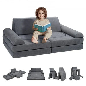 Modular Kids Play Sofa – Soft Suede Convertible Couch for Toddlers - Dazzling Beauty Solution