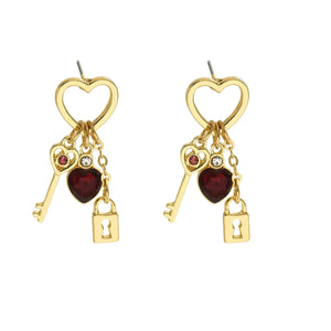 Valentine's Day Gift Luxury Love Earrings With Rhine Stone Lock Series Diamond Lock-shaped Special-interest Earrings For Women - Dazzling Beauty Solution