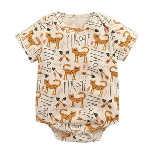 Baby Boys Girls Bodysuits Summer Cotton Toddler Clothes Cartoon Unisex Short Sleeve - Dazzling Beauty Solution