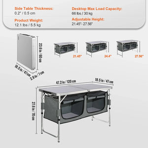 VEVOR Folding Camping Kitchen Table – Portable Outdoor Cooking Station - Dazzling Beauty Solution