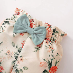Floral Ruffle Romper & Pants Set – Baby Girl Cotton Outfit 0-3 Months - Dazzling Beauty Solution