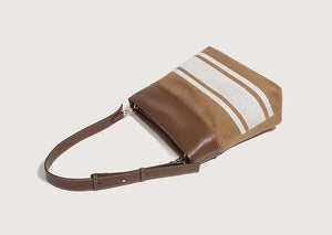 Stylish Canvas & Leather Bucket Tote Bag - Dazzling Beauty Solution