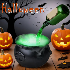 Halloween Floating Wizard Cauldron – Magic Fog Bowl with Potion Bottle & Diffuser - Dazzling Beauty Solution