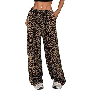 Women’s Leopard Print High-Waist Wide-Leg Pants - Dazzling Beauty Solution
