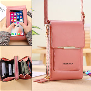 Touch Screen Mobile Phone Bag Small Crossbody Shouder Bags Women Long Wallet - Dazzling Beauty Solution