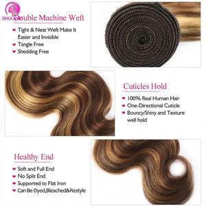 30–32 Inch Highlight Body Wave Bundles P4/27 Honey Brown | 100% Brazilian Human Hair | Dazzling Beauty Solution - Dazzling Beauty Solution