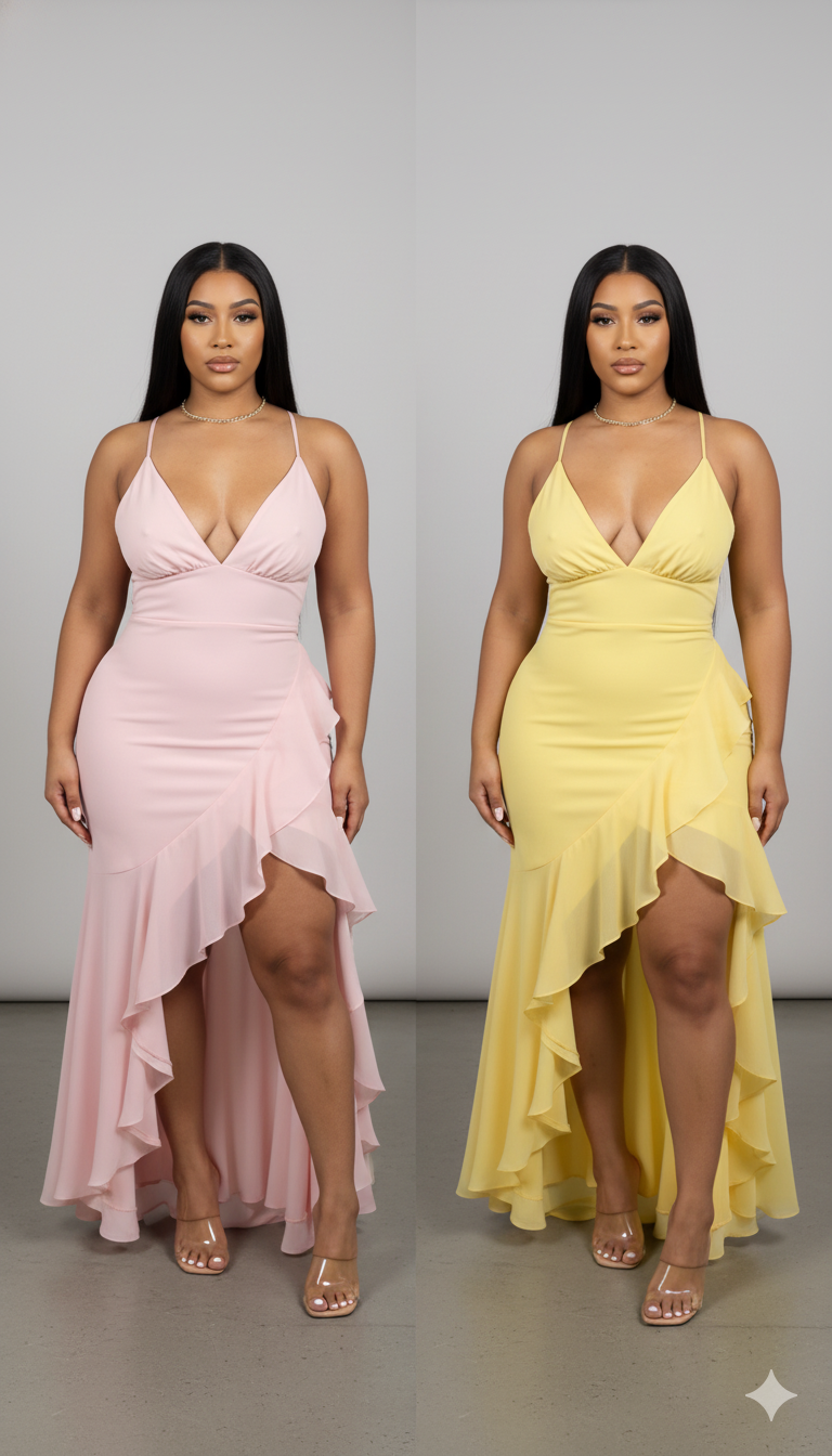 Avrilyaan Ruffle High Split Sexy Dress Elegant Backless Summer Evening Dress 2025 Long Party Midi Vestidos | Dazzling Beauty Solution - Dazzling Beauty Solution