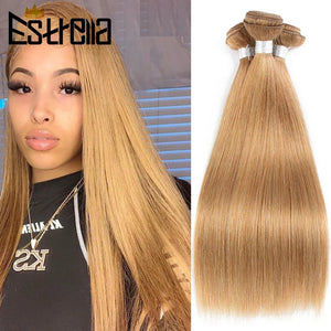 Dark Blonde Straight Hair Bundles – Brazilian Remy Human Hair Extensions - Dazzling Beauty Solution