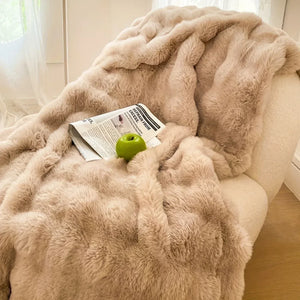 Cozy Faux Rabbit Fleece Blanket – Soft Warm Throw, 6 lbs - Dazzling Beauty Solution