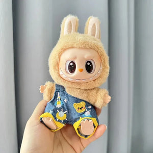 Stylish Overalls for Labubu Doll (15–17cm) – Pink, Blue, White, Brown, Black - Dazzling Beauty Solution