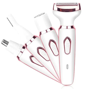 4-in-1 Electric Hair Removal Kit for Women – Bikini, Eyebrow, Nose & Facial Trimmer Set - Dazzling Beauty Solution