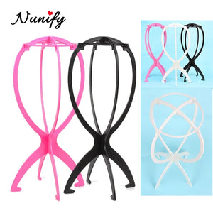 Nunify Plastic Wig Stand Portable Wig Head Stand Black Pink Wig Hang Holder Stand Durable Hair Display Tools Wig Accessories - Dazzling Beauty Solution