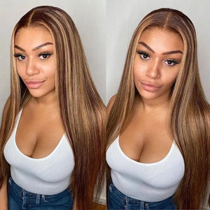 P4/27 Straight Highlight Human Hair Bundles Bone Straight Blonde Remy Extensions 100% Brazilian Human Hair | Dazzling Beauty Solution - Dazzling Beauty Solution