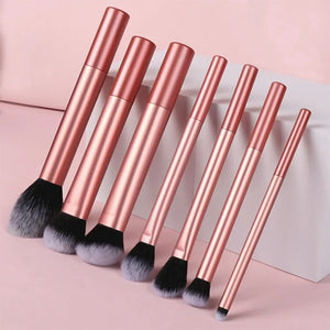 7/8pcs Soft Makeup Brush Set – Foundation, Blush, Eyeshadow Tools - Dazzling Beauty Solution