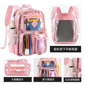 Transparent Backpack for Kids – Waterproof School Bag - Dazzling Beauty Solution