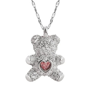 Lovely Bear Pendant Necklace – Golden Titanium Stainless Steel Jewelry for Women - Dazzling Beauty Solution