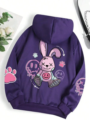 Oversized Printed Hip Hop Women's Hoodie - Dazzling Beauty Solution